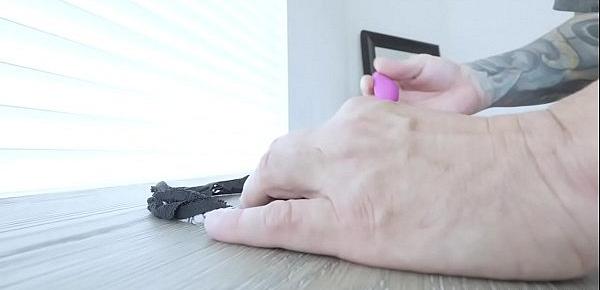  Nina Elle got a mini vibrator on her pussy she can&039;t help but moan!